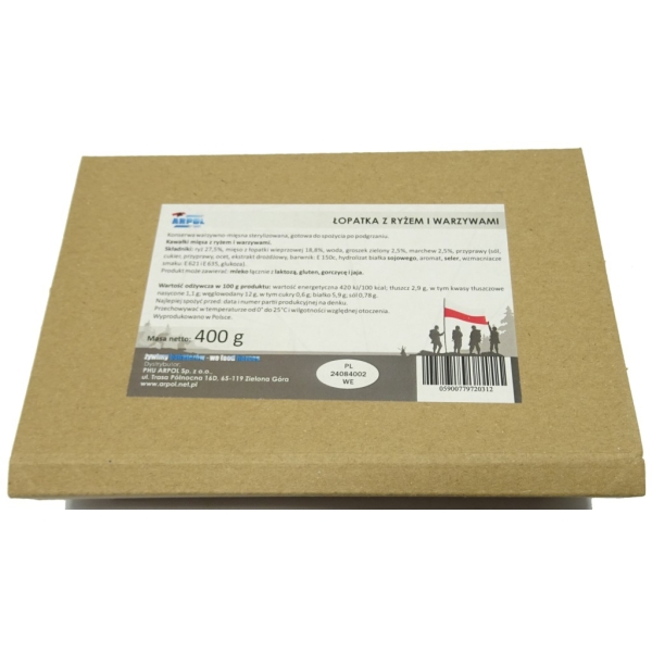 Posiłek wojskowy WP Łopatka z ryżem i warzywami 400g